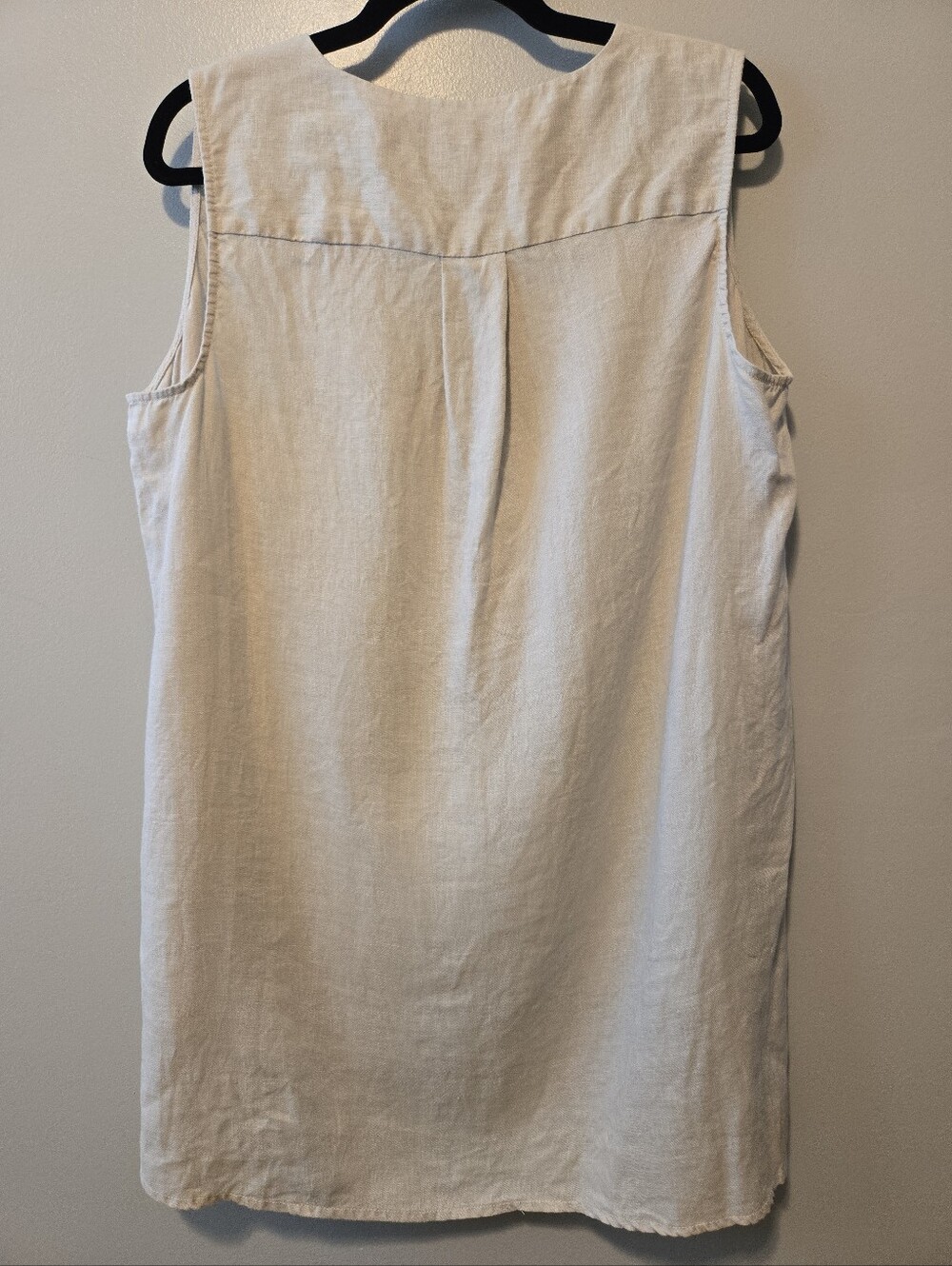 Grace Elements Womens Tan Linen V- Neck Button Up Sleeveless Blouse Top Sz. 1X - Picture 5 of 6